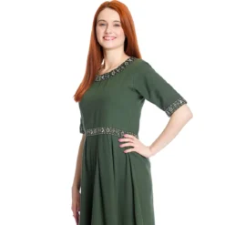 Mittelalter Kleid Ennlin mit Kurzarm grün
