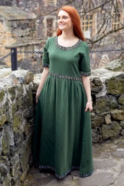 Mittelalter Kleid Ennlin mit Kurzarm grün