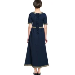 Mittelalter Kleid Ennlin mit Kurzarm blau
