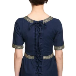 Mittelalter Kleid Ennlin mit Kurzarm blau