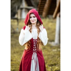 Mittelalter Kleid Genefe rot-beige