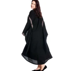 Mittelalter Kleid Ida mit Trompetenärmel schwarz