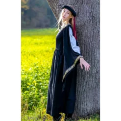 Mittelalter Kleid Ivette schwarz-weiß