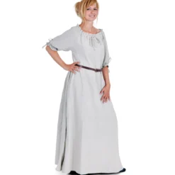 Mittelalter Kleid Kurzarm natur