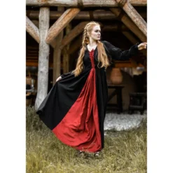 Mittelalter Kleid Medusa schwarz-rot