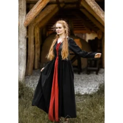 Mittelalter Kleid Medusa schwarz-rot