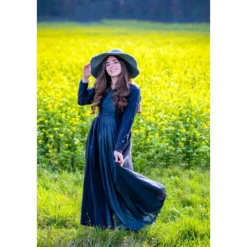 Mittelalter Kleid Medusa schwarz-blau