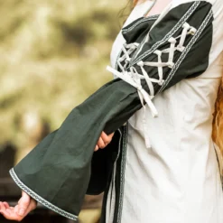 Mittelalter Kleid mit Schnürung grün-natur