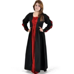 Mittelalter Kleid Orianne schwarz-rot