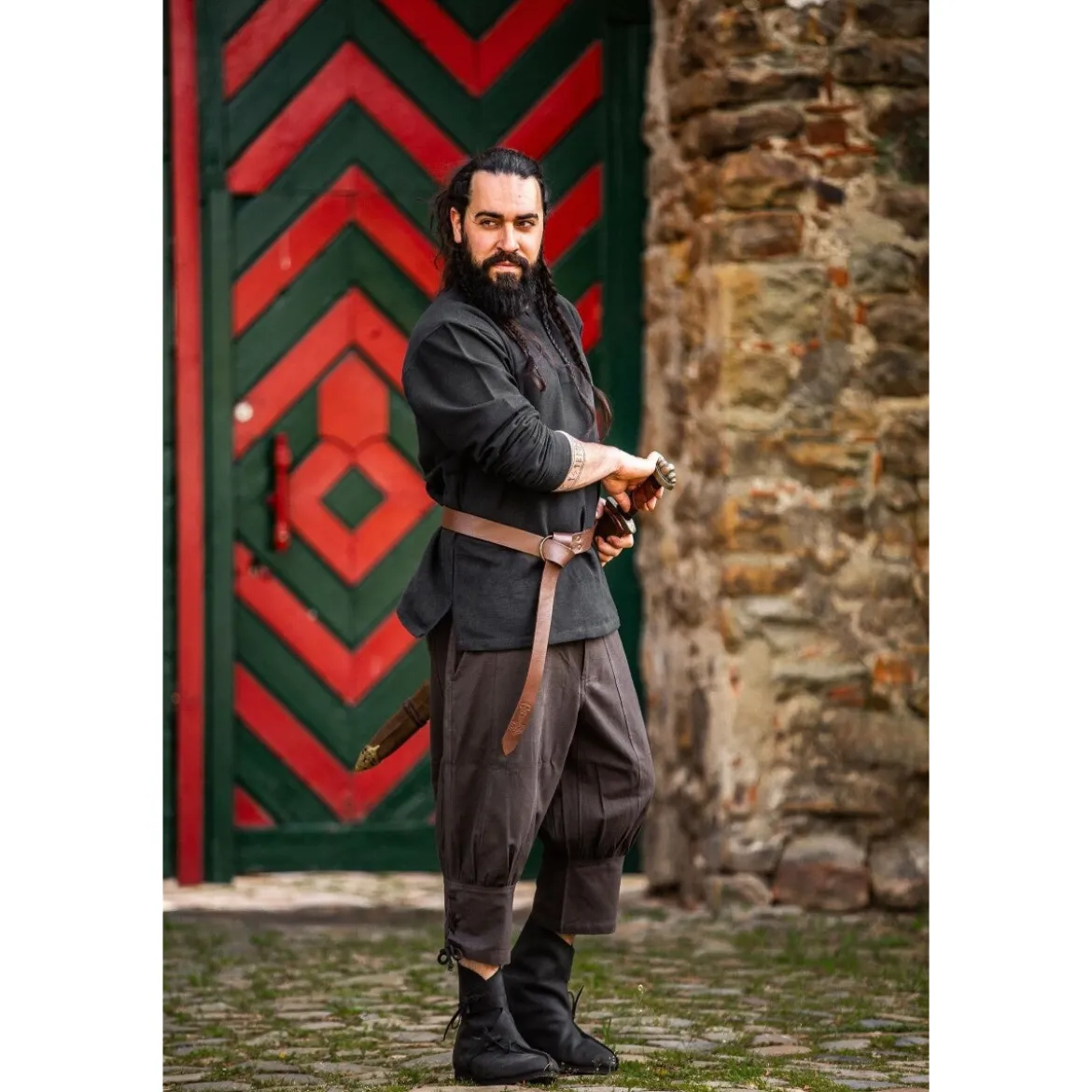 Mittelalter Kniebundhose Laurence mit Unterbeinschnürung braun