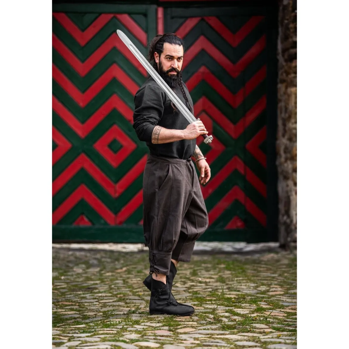 Mittelalter Kniebundhose Laurence mit Unterbeinschnürung braun