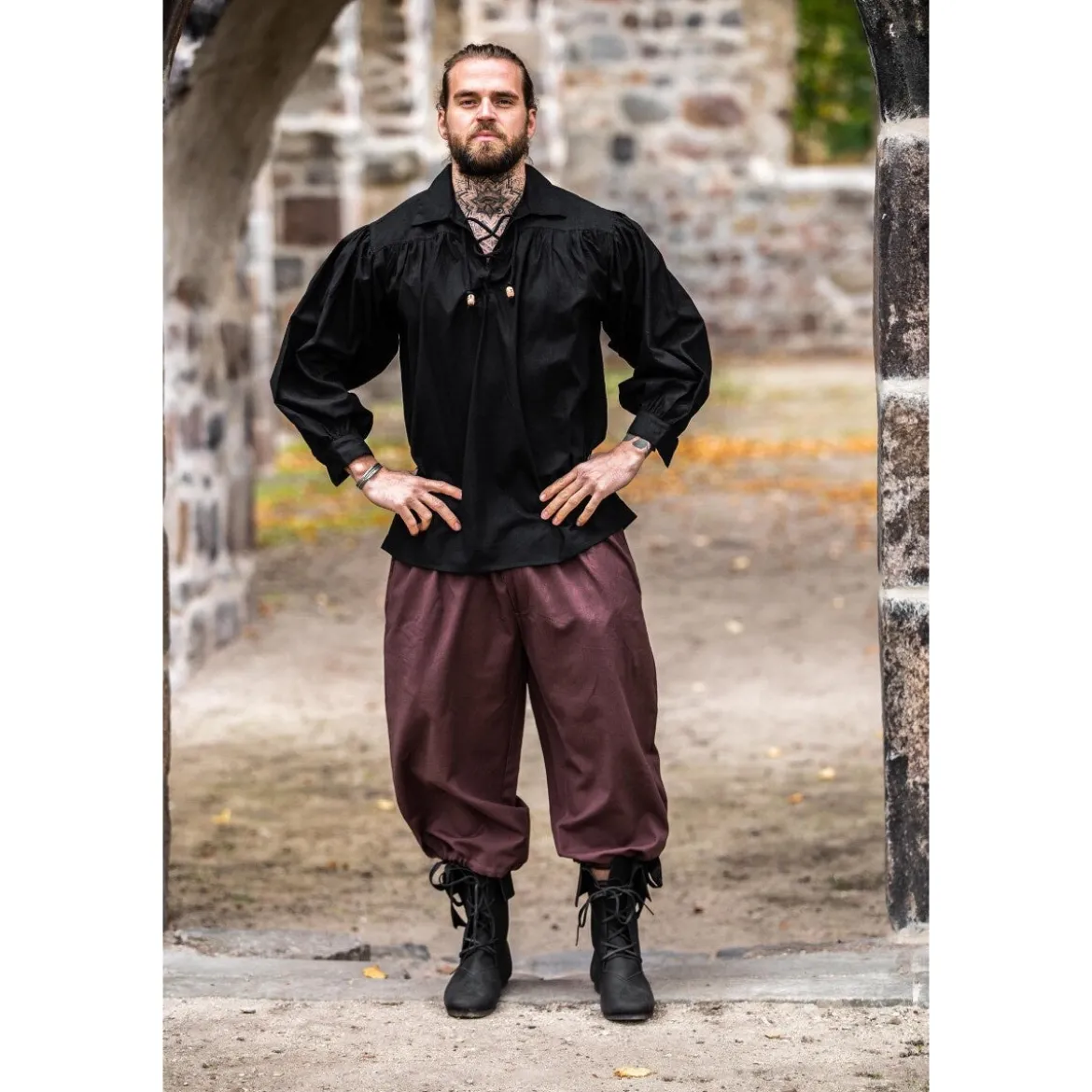 Mittelalter Kniebundhose Vincent dunkelbraun