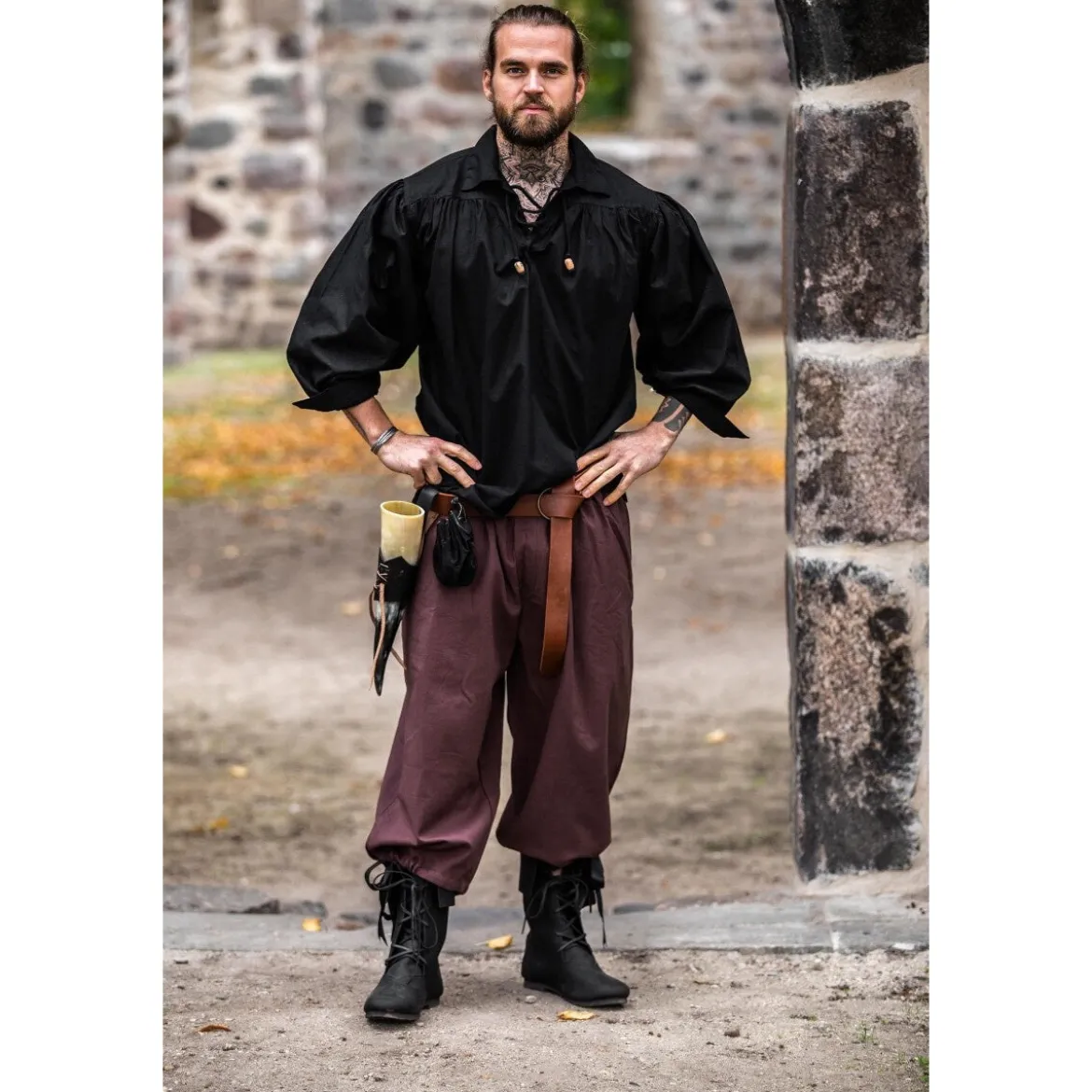 Mittelalter Kniebundhose Vincent dunkelbraun