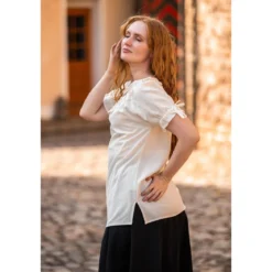 Mittelalter Kurzarmbluse Otilia beige