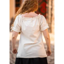 Mittelalter Kurzarmbluse Otilia beige