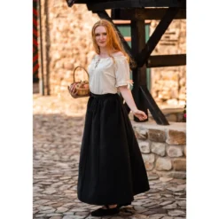 Mittelalter Kurzarmbluse Otilia beige