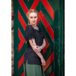 Mittelalter Kurzarmbluse Otilia schwarz