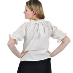 Mittelalter Kurzarmbluse Sandra beige