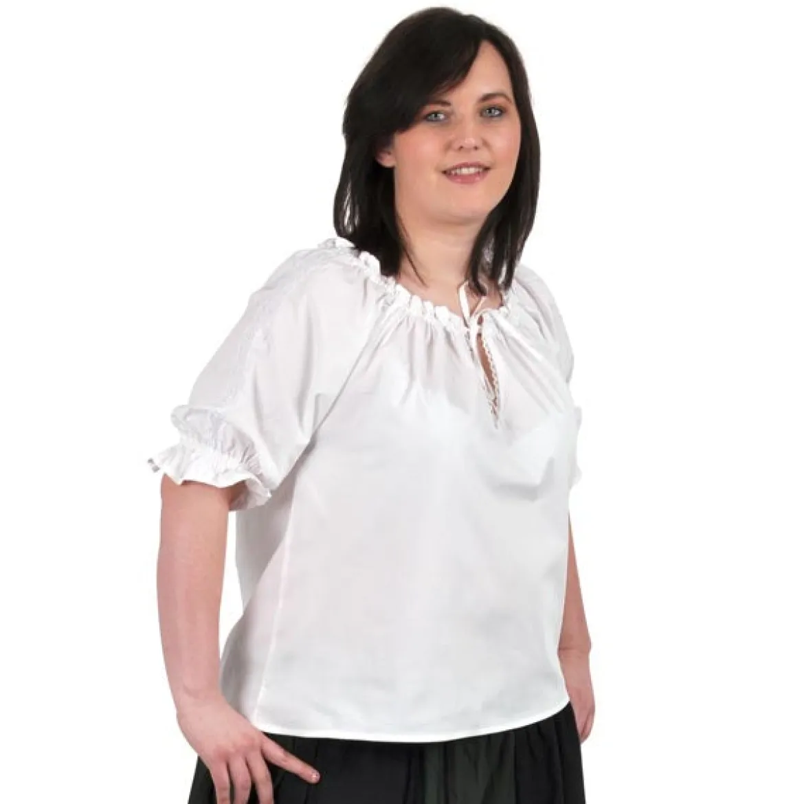 Mittelalter Kurzarmbluse Sandra weiß