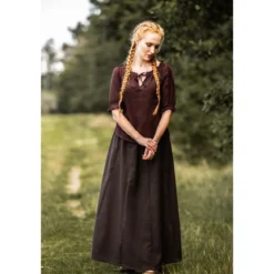 Mittelalter Kurzarmbluse Sandra dunkelbraun