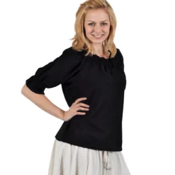 Mittelalter Kurzarmbluse Sandra schwarz