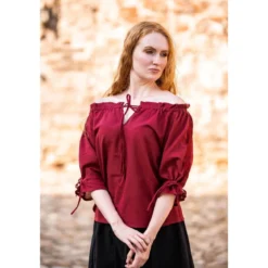 Mittelalter Kurzarmbluse Sandra rot