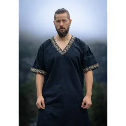Mittelalter Kurzarm Tunika Loki schwarz