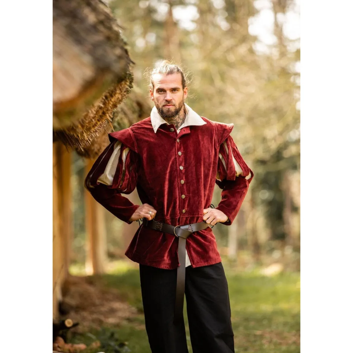 Mittelalter Landsknechtjacke Brandolf rot
