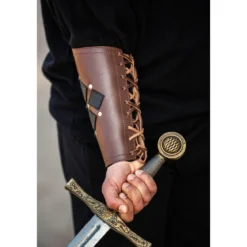 Mittelalter Lederarmschiene Orm braun-schwarz