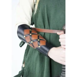Mittelalter Lederarmschiene Orm schwarz-braun