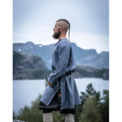 Mittelalter Leinentunika Halvar blau-grau