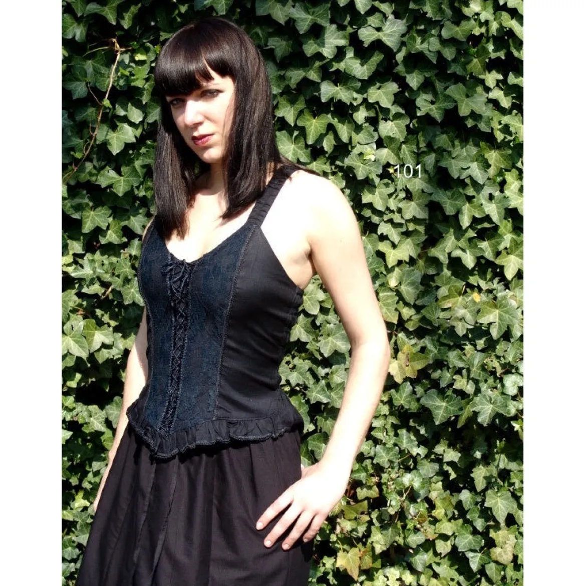 Mittelalter Miedertop Enya schwarz
