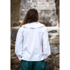 Mittelalter Rundkragenhemd Athos weiß