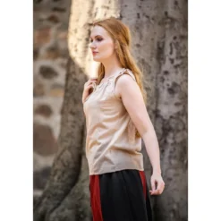 Mittelalter Sommerbluse Adele ärmellos beige
