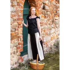 Mittelalter Sommerbluse Lotte mit Rüschen schwarz
