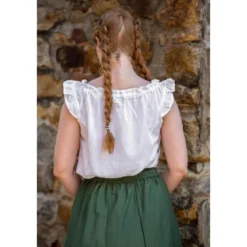 Mittelalter Sommerbluse Lotte mit Rüschen weiß