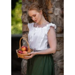 Mittelalter Sommerbluse Lotte mit Rüschen weiß