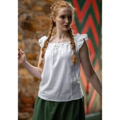 Mittelalter Sommerbluse Lotte mit Rüschen weiß