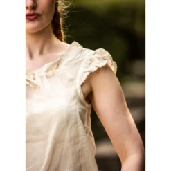 Mittelalter Sommerbluse Lotte mit Rüschen beige