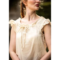 Mittelalter Sommerbluse Lotte mit Rüschen beige