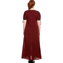 Mittelalter Sommer Kleid Lysa rot-beige