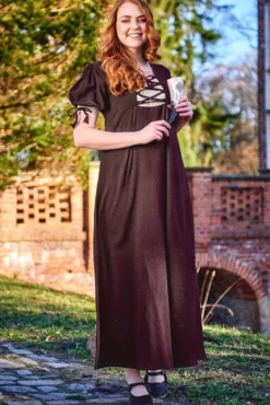 Mittelalter Sommer Kleid Lysa braun-beige