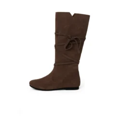 Mittelalterstiefel aus Wildleder dunkelbraun