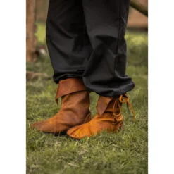 Mittelalter Stulpenstiefel aus Nubukleder braun