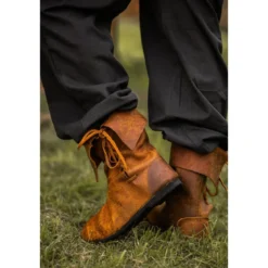 Mittelalter Stulpenstiefel aus Nubukleder braun