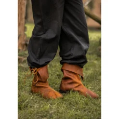 Mittelalter Stulpenstiefel aus Nubukleder braun