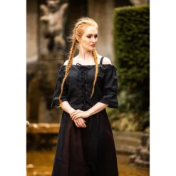 Mittelalter Trägerbluse Prina schwarz