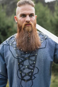 Mittelalter Tunika Erik blau-grau