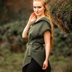 Mittelalter Tunika Kurzarm mit Gürtel grün