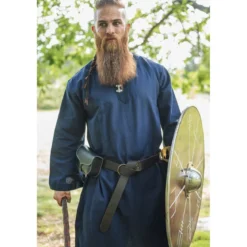 Mittelalter Tunika mit Bordüre Halvor blau